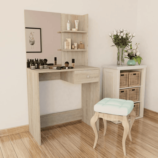 vidaXL Toucador em aglomerado 75x40x141 cm carvalho vidaXL Toucador em aglomerado 75x40x141 cm carvalho