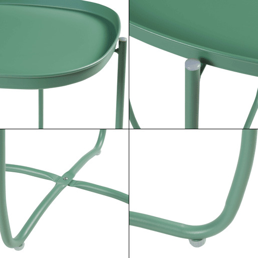 Mesa de jardim Sandefjord aço 53x46x46cm - Verde en.casa