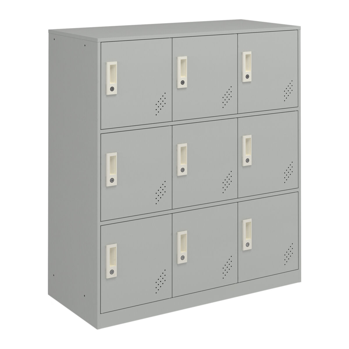 Casillero metálico rautavaara 9 puertas con cerradura acero 100x90x40cm - gris pálido [en.casa]