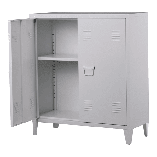 Armário de escritório Oripää com prateleira de aço ajustável 90x80x33cm - Branco en.casa