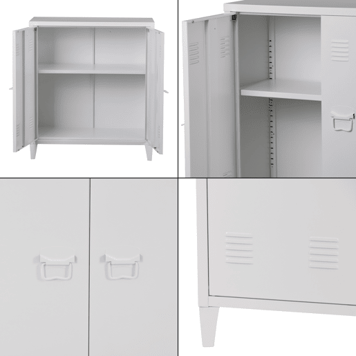 Armário de escritório Oripää com prateleira de aço ajustável 90x80x33cm - Branco en.casa