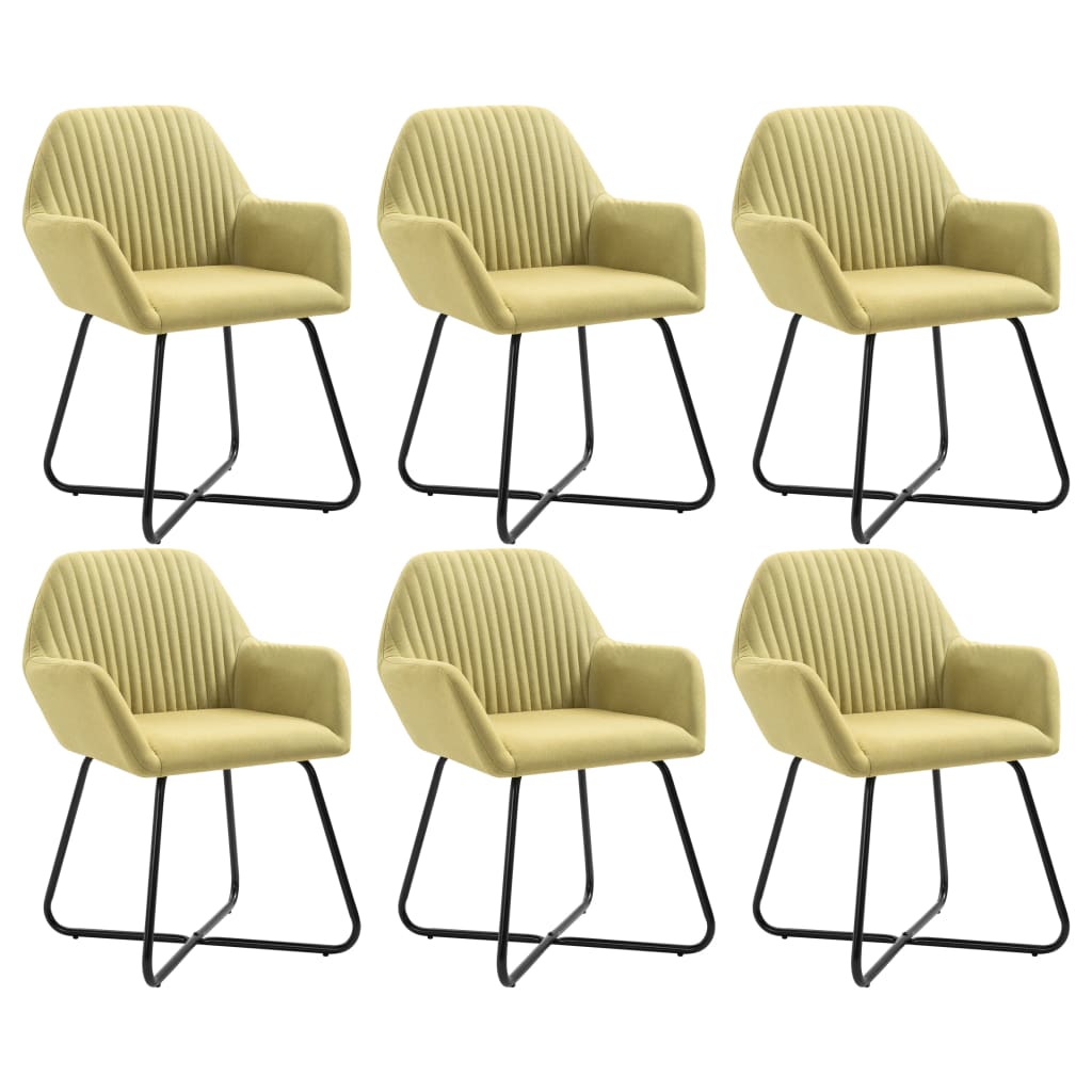 Vidaxl sillas de comedor 6 unidades tela verde