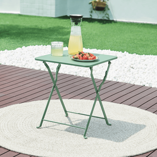 Mesa dobrável Vegårshei aço 45x40x40 cm - Verde en.casa