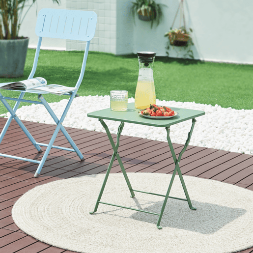 Mesa dobrável Vegårshei aço 45x40x40 cm - Verde en.casa