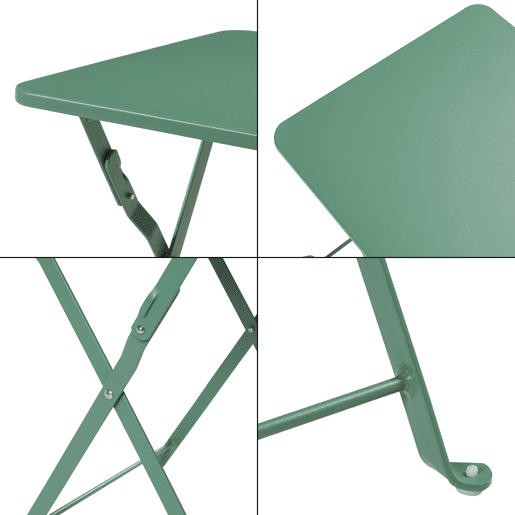 Mesa dobrável Vegårshei aço 45x40x40 cm - Verde en.casa
