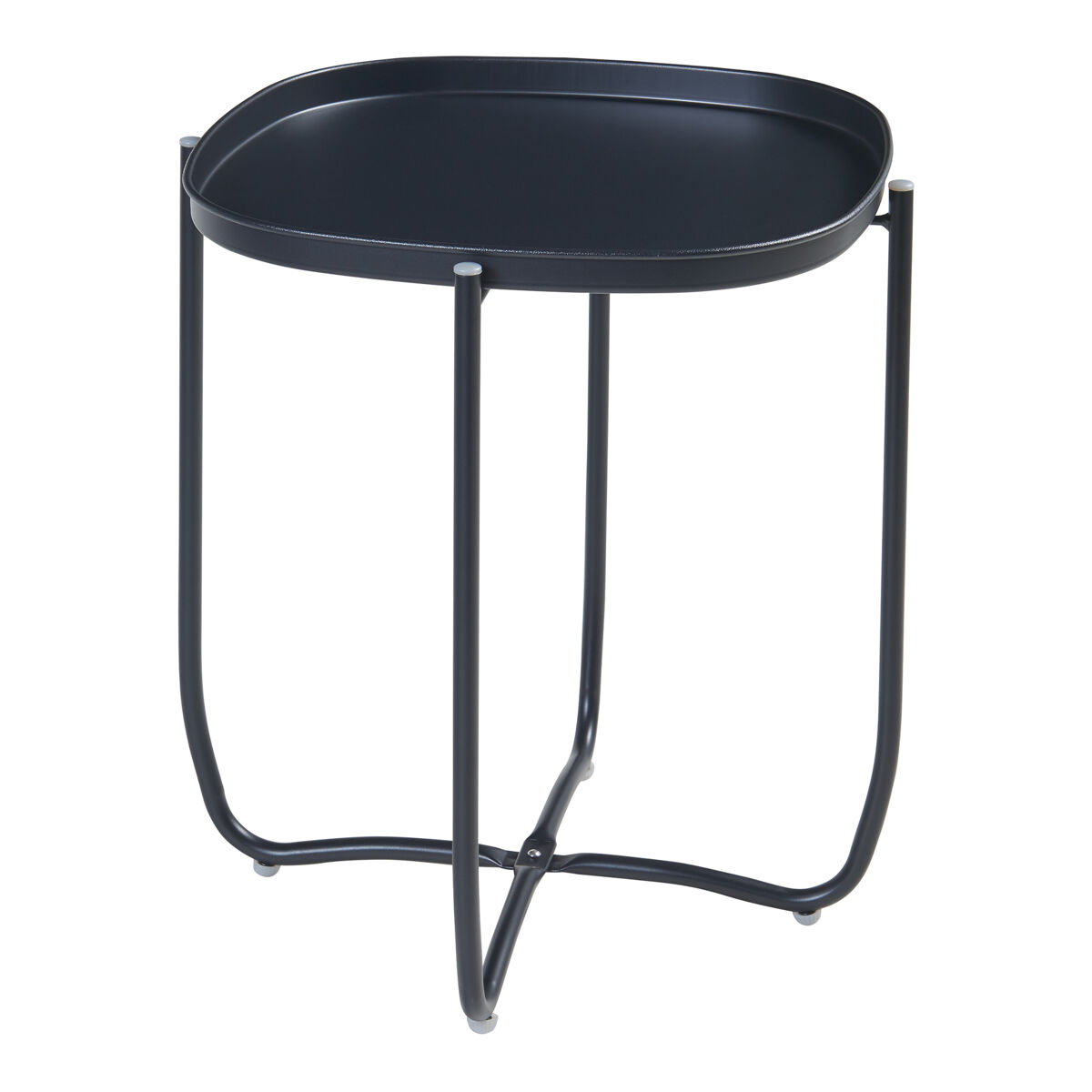 Mesita de jardín sandefjord acero 53x46x46cm - negro [en.casa]