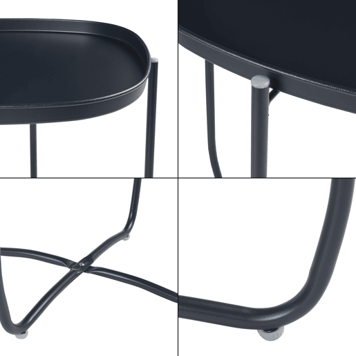 Mesa de jardim Sandefjord em aço 53x46x46cm - Preto en.casa