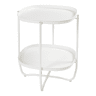 Mesa de jardim Sandefjord com 2 tabuleiros em aço 57,5x46x46cm - Branco en.casa