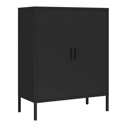 Armário de arquivo Pyhäranta em aço 101.5x80x40cm - Preto mate en.casa