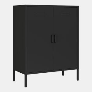 Armário de arquivo Pyhäranta em aço 101.5x80x40cm - Preto mate en.casa