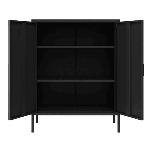 Armário de arquivo Pyhäranta em aço 101.5x80x40cm - Preto mate en.casa