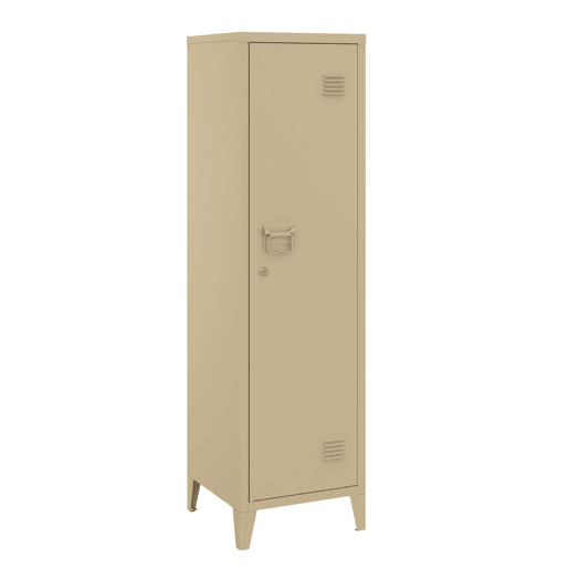 Cacifo metálico Kurikka com 3 compartimentos em aço 137x38x38 cm - Cor camel en.casa