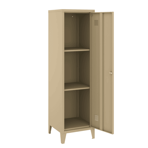 Cacifo metálico Kurikka com 3 compartimentos em aço 137x38x38 cm - Cor camel en.casa