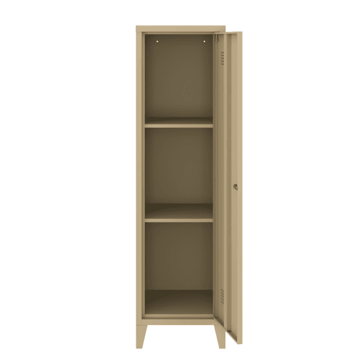 Cacifo metálico Kurikka com 3 compartimentos em aço 137x38x38 cm - Cor camel en.casa