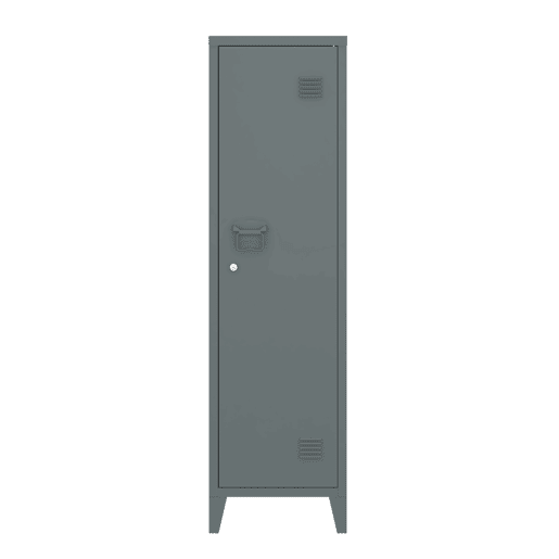 Cacifo metálico Kurikka com 3 compartimentos em aço 137x38x38 cm - Cinzento escuro en.casa