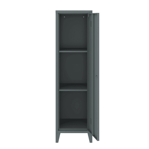 Cacifo metálico Kurikka com 3 compartimentos em aço 137x38x38 cm - Cinzento escuro en.casa