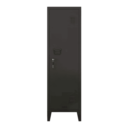 Cacifo metálico Kurikka com 3 compartimentos em aço 137x38x38 cm - Preto en.casa