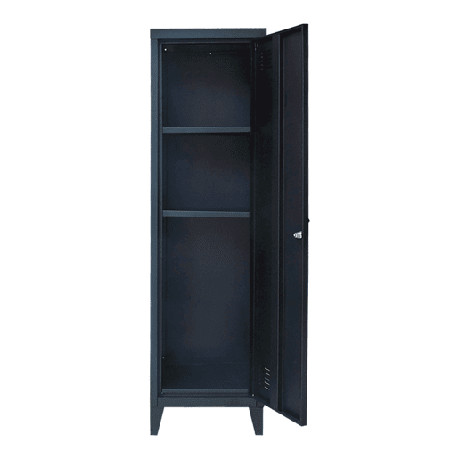 Cacifo metálico Kurikka com 3 compartimentos em aço 137x38x38 cm - Preto en.casa