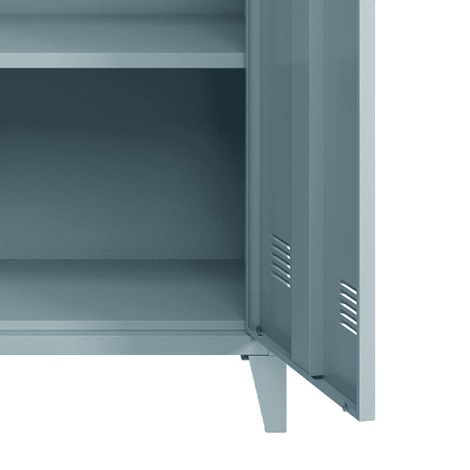Armário de escritório Oripää com prateleira de aço regulável 90x80x33cm - Azul acinzentado en.casa