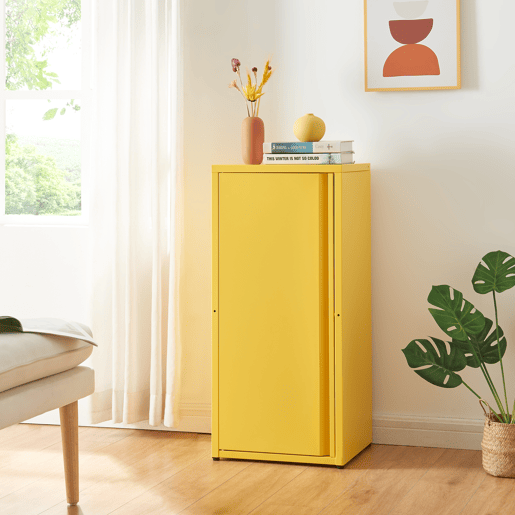 Armário de escritório Burlöv aço 88x40x35 cm - Amarelo en.casa