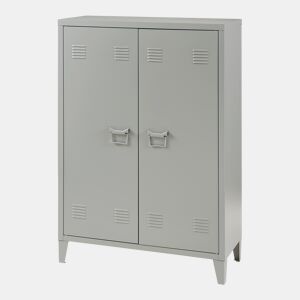 Armário de escritório Oripää com 2 prateleiras ajustáveis em aço 110x75x33 cm - Cinzento escuro en.casa