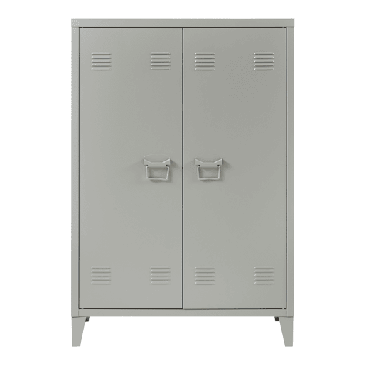 Armário de escritório Oripää com 2 prateleiras ajustáveis em aço 110x75x33 cm - Cinzento escuro en.casa