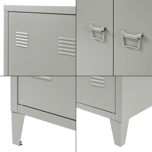 Armário de escritório Oripää com 2 prateleiras ajustáveis em aço 110x75x33 cm - Cinzento escuro en.casa