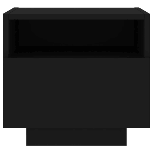 vidaXL Mesa de cabeceira com luzes LED 40x39x37 cm preto