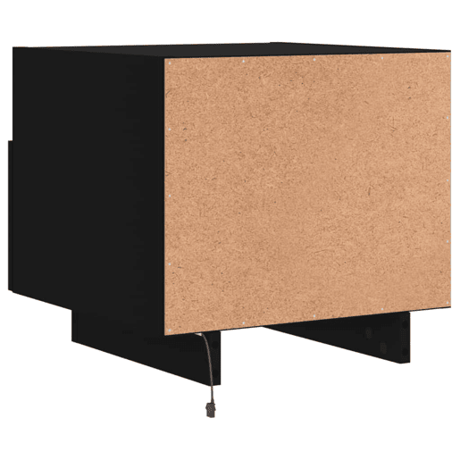 vidaXL Mesa de cabeceira com luzes LED 40x39x37 cm preto