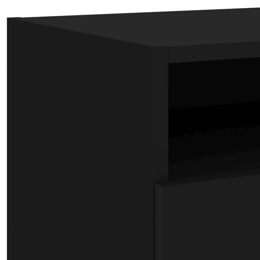 vidaXL Mesa de cabeceira com luzes LED 40x39x37 cm preto
