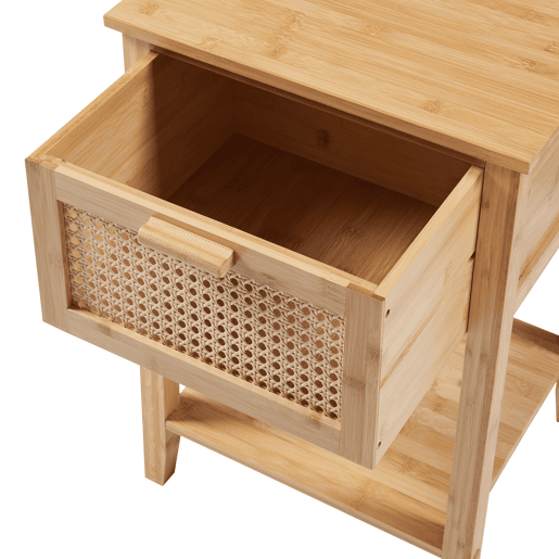 Mesa de cabeceira Leirfjord 60x40x35cm bambu - Natural en.casa Mesa de cabeceira Leirfjord 60x40x35cm bambu - Natural en.casa