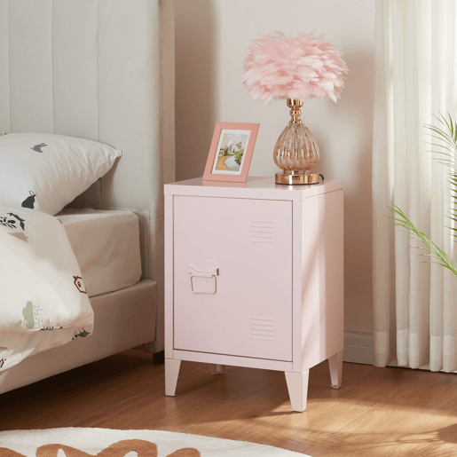 Mesa de cabeceira Inari em aço - Rosa en.casa