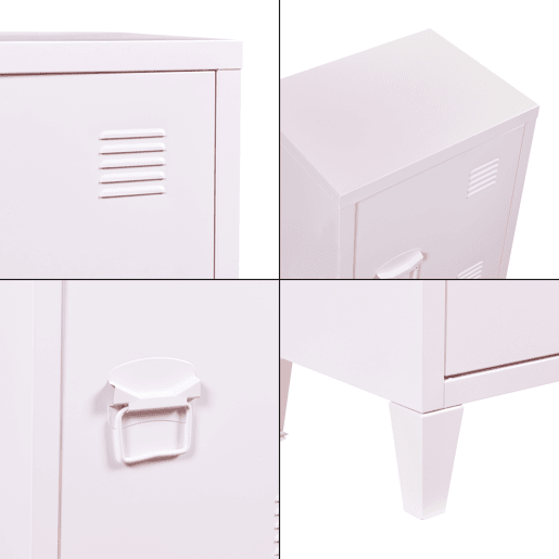 Mesa de cabeceira Inari em aço - Rosa en.casa