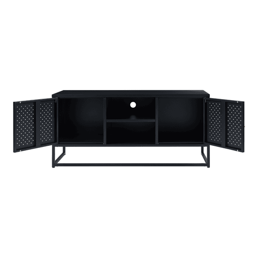 Suporte de TV Janakkala com 2 portas de aço 120x40x55cm - Preto en.casa