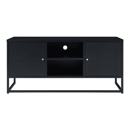 Suporte de TV Janakkala com 2 portas de aço 120x40x55cm - Preto en.casa