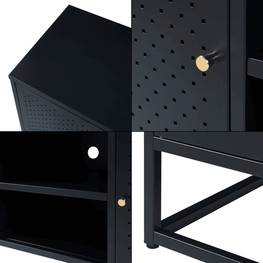 Suporte de TV Janakkala com 2 portas de aço 120x40x55cm - Preto en.casa