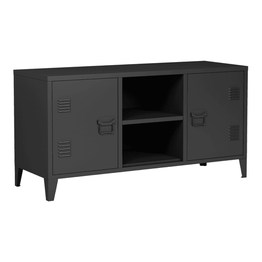 Mesa Tele Kotka com 2 portas de aço 113x40x58 cm - Preto en.casa