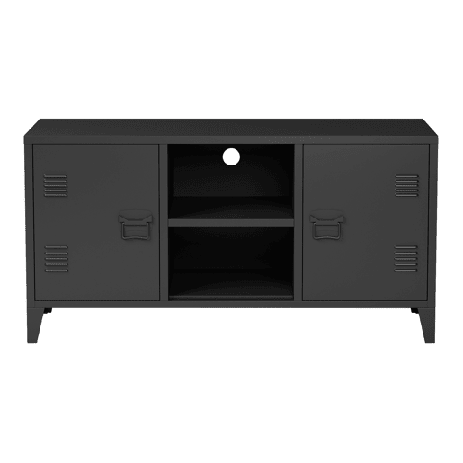Mesa Tele Kotka com 2 portas de aço 113x40x58 cm - Preto en.casa