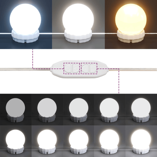 vidaXL Toucador com luzes LED 95x50x133,5 cm pinho maciço branco vidaXL Toucador com luzes LED 95x50x133,5 cm pinho maciço branco