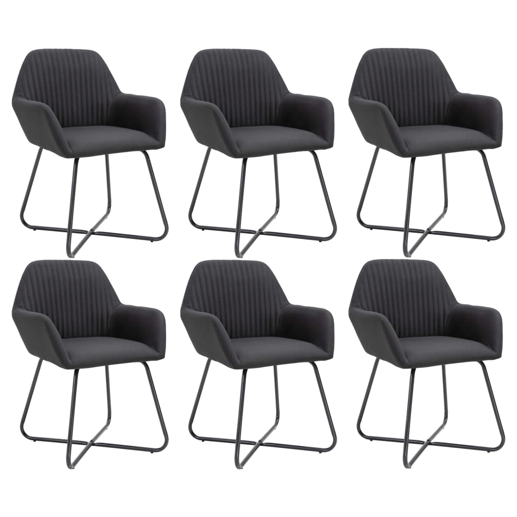 Vidaxl sillas de comedor giratorias 6 unidades tela negras