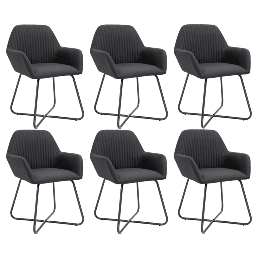 vidaXL Cadeiras de jantar 6 pcs tecido preto vidaXL Cadeiras de jantar 6 pcs tecido preto