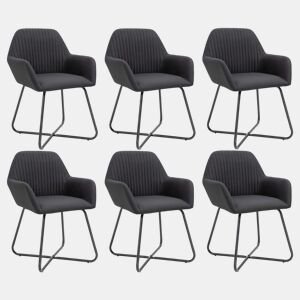 vidaXL Cadeiras de jantar 6 pcs tecido preto