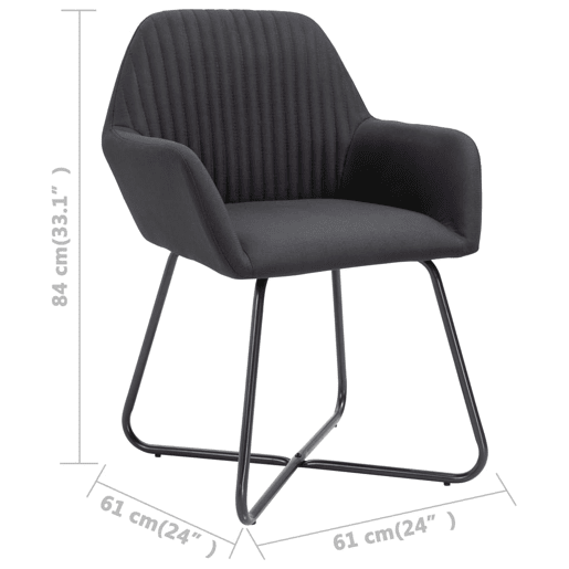 vidaXL Cadeiras de jantar 6 pcs tecido preto vidaXL Cadeiras de jantar 6 pcs tecido preto