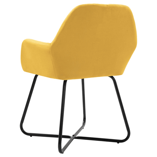 vidaXL Cadeiras de jantar 4 pcs tecido amarelo