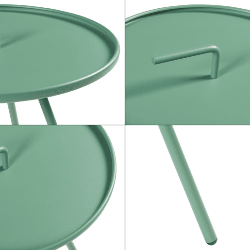 Mesa de terraço Fosen redonda com pega em aço - Verde en.casa