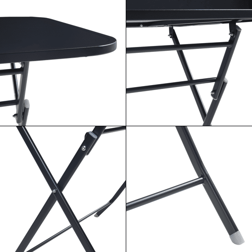Mesa dobrável Sande retangular - Preto en.casa