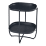Mesa de jardim Sandefjord com 2 tabuleiros em aço 57,5x46x46cm - Preto en.casa.
