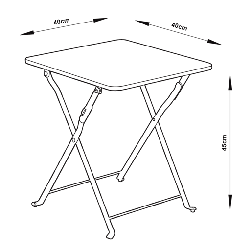 Mesa dobrável Vegårshei aço 45x40x40 cm - Preto en.casa
