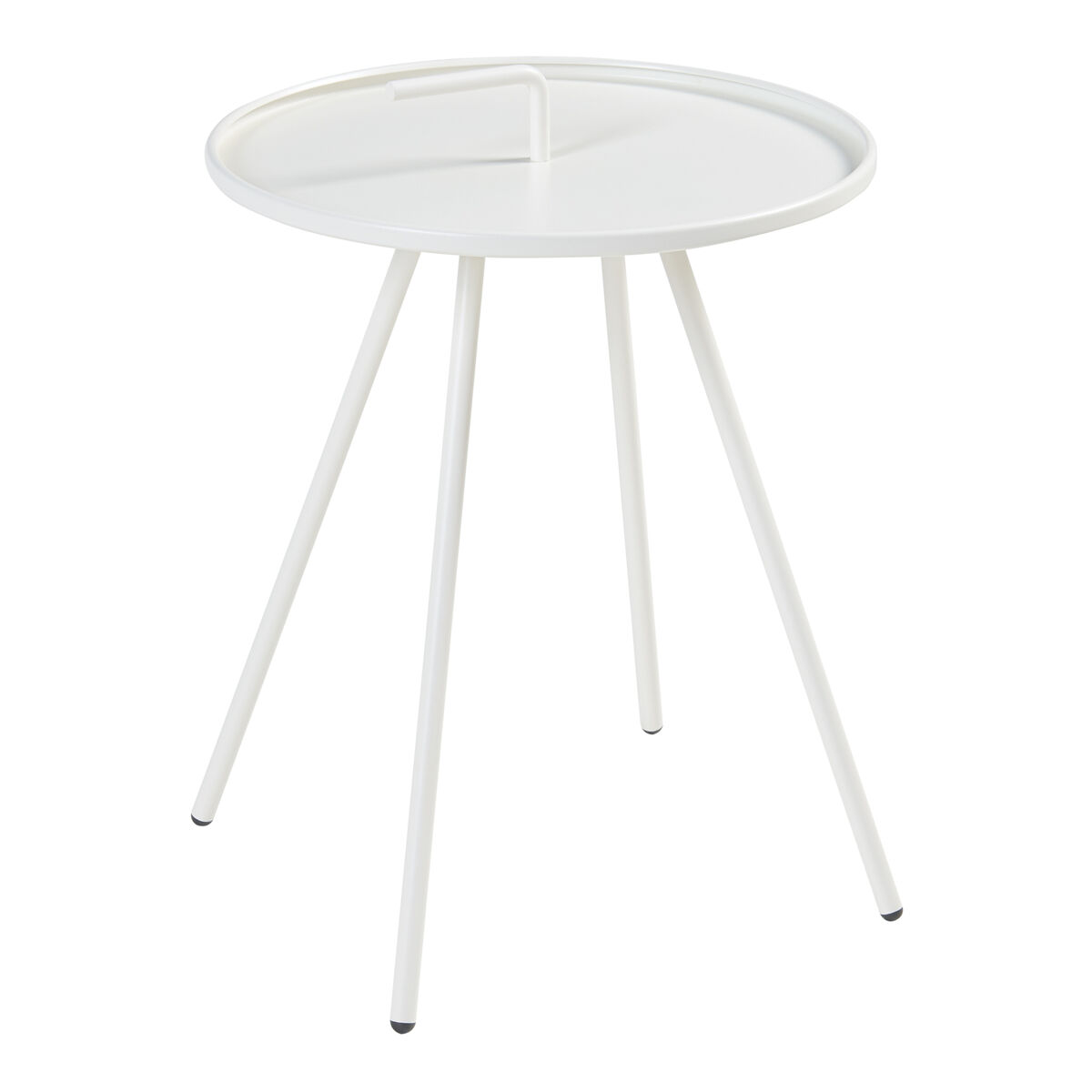 Mesa terraza fosen redonda con asa acero - blanco [en.casa]