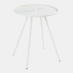 Mesa de terraço Fosen redonda com pega em aço - Branco en.casa